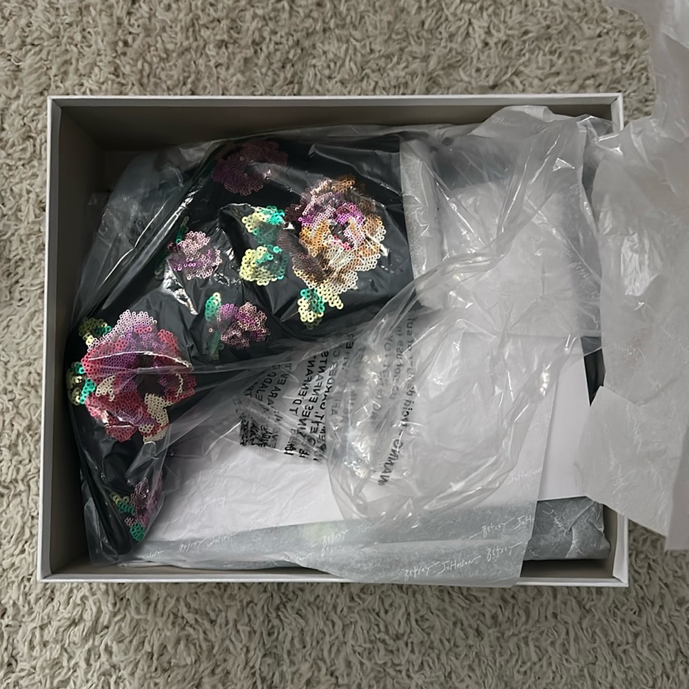 NWT Betsey Johnson copper sequin booties